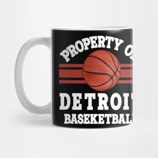 Proud Name Detroit Graphic Property Vintage Basketball Mug